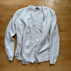 LOFT Cream Textured Knit Cardigan